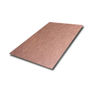 Placa cepillada de acero inoxidable de cobre Aisi 304 Color Hoja de acero inoxidable 0,3 Mm Hoja de acero inoxidable con vibración