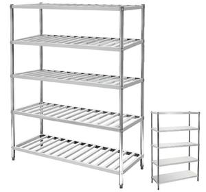 Étagère <span class=keywords><strong>murale</strong></span> pliable à 4 niveaux en acier inoxydable argenté pour cuisine, chambre froide, ustensiles et épices – Vente en gros - Product Image 1