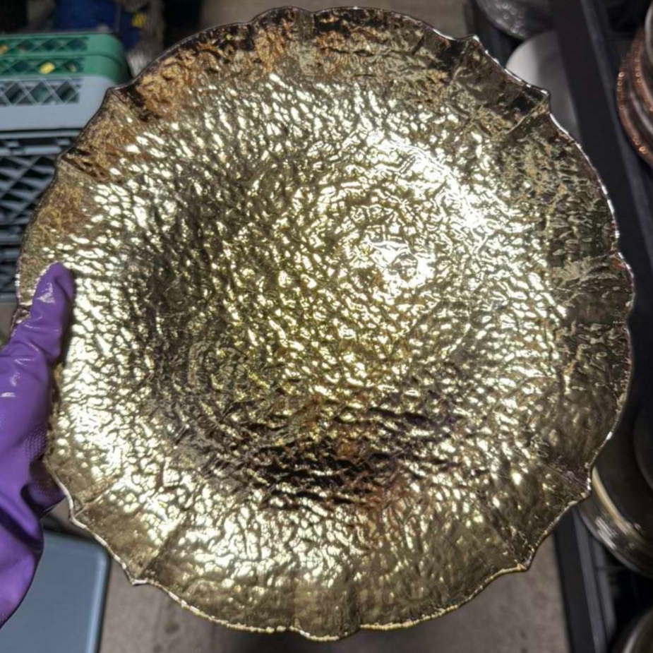 Shiny champagne chargers
