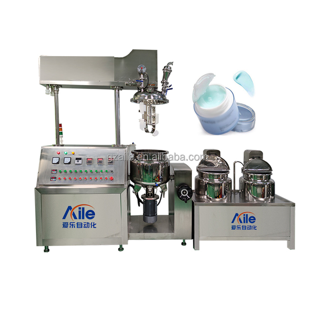 SUS304/316L Mixing Tank Vacuum Liquid Emulsify Homogenizer Electric Heating Motor Body Lotion Face Cream Making Machine 50L