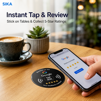 Carte NFC SIKA Mini pour avis Google – Idéale pour barbiers, spas, hôtels, cliniques, boulangeries, cafés – Disque de retour d'expérience client pour table