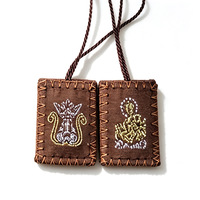 Scapulaire religieux brodé avec breloques, motif Vierge de la Sainte-Croix, pour le commerce extérieur et Noël - Vente en gros