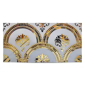 佛山JMセラミック工場高級300X600ホワイトゴールドメッキセラミックタイル壁用壁紙ホテルヴィラ磁器ゴールドタイル