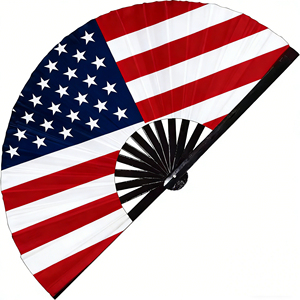 พัดไม้ไผ่ขนาดใหญ่แบบกำหนดเองสำหรับงานปาร์ตี้และเกมส์ ขายส่งของขวัญส่งเสริมการขาย พัดพับแบบมีเสียงดังพร้อมโลโก้ - Product Image 1