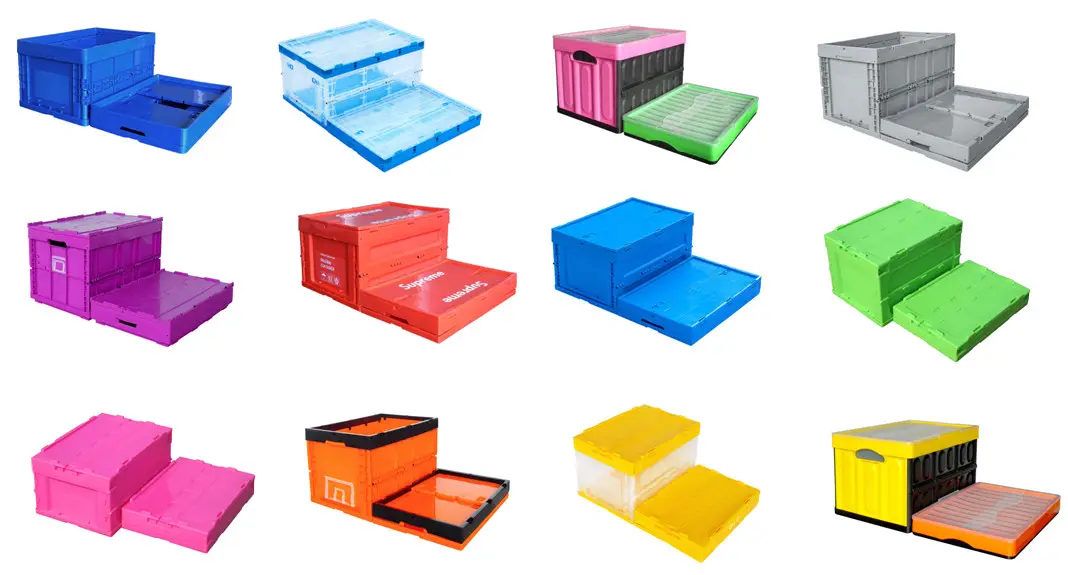 Hochleistungs-Kunststoff Nesta ble Moving Crates Stapelbare Umsatz-Aufbewahrung sbox mit Deckel