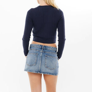 <span class=keywords><strong>Cardigan</strong></span> da donna con bottoni <span class=keywords><strong>blu</strong></span> <span class=keywords><strong>scuro</strong></span> Runwaylover R608 girocollo - Product Image 5