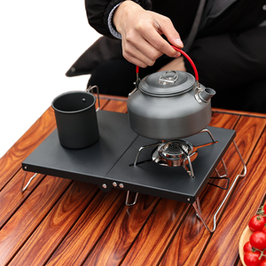 Table de camping pliable multifonctionnelle d'extérieur en acier inoxydable, table à manger portable pour la cuisine - Product Image 2