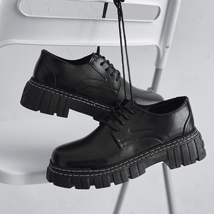 Chaussures Derby noires pour hommes experts pour le printemps automne jeunesse décontracté nouvelle hauteur basse augmentant la fermeture à lacets transfrontalière - Product Image 4