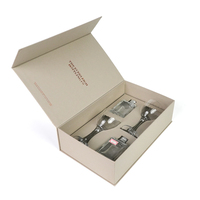Caja de Regalo de Lujo para Vino y Whisky, Hecha con Materiales Reciclados, con Grabado Personalizado, Empaque de Cartón Plegable