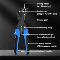 Pince tournante professionnelle robuste poignée moulée en plastique bricolage qualité Offre Spéciale cuir perforateur OEM outil en acier pour ceinture