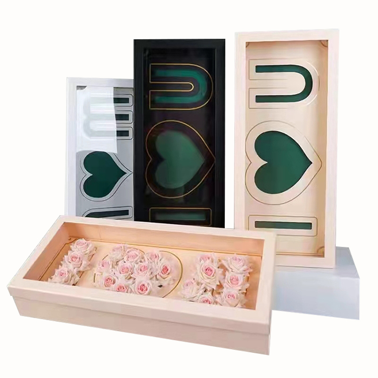 custom matt folding velvet eternal flower gift box with luxury flower valentine gift box rose packing