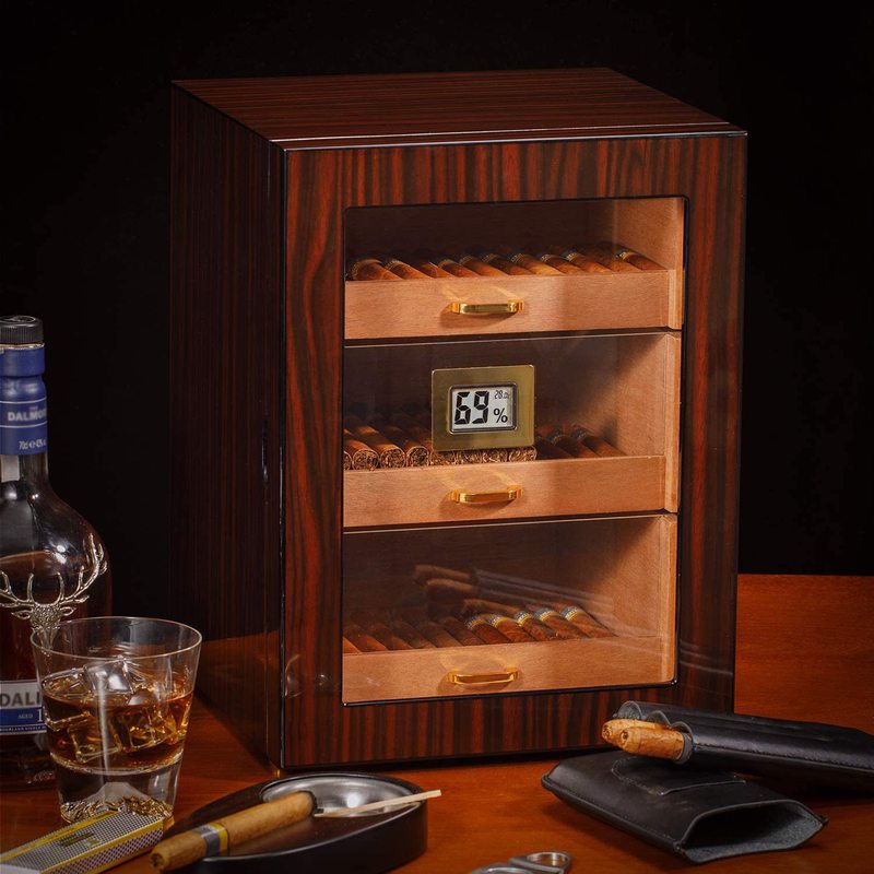 Glass Window Commercial Display Cigar Cabinet