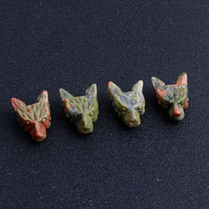 งานแกะสลักหัวหมาป่าขนาดเล็กจากหินโรสควอตซ์ ดรีมอะเมทิสต์ และคริสตัลอื่นๆ สำหรับขายส่ง เหมาะสำหรับเป็นของขวัญ - Product Image 4