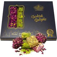Boîte à tiroir de luxe pour chocolats de Noël, emballage personnalisé avec logo doré en relief, assortiment de friandises de Dubaï, baklava, délices turcs, boîte à fenêtre