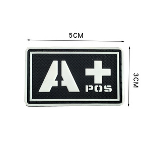 Parche Táctico Fluorescente con Tipo de Sangre A+ B+ AB+O+, Parche de Goma con Tipo de Sangre, Parches Personalizados de PVC Suave en 2D y 3D - Product Image 5