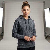 Tejido de punto heather teñido en hilo 87% algodón 13% poliéster 260GSM de trama de 62/63 pulgadas de ancho con baja contracción para camisetas, sudaderas y blusas