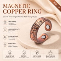 Joyería Magnética de Cobre Puro, Anillo de Terapia Magnética Ajustable, Fabricante de Joyería de Terapia Magnética Personalizada al por Mayor