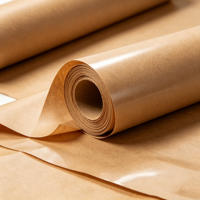 Papier Kraft Prêt à Expédier - Rouleau Stratifié Imperméable Enduit de PE, Anti-Graisse et Thermoscellable pour Emballage Couleur Blanc/Marron
