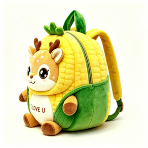 Customized Deer Character <b>Backpack</b> Yellow,Corn Themed Deer Plush <b>Backpack</b> for <b>Toddlers</b>, Plush Deer School Bag for Preschool - Product Image 4