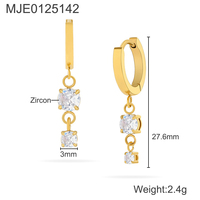 MICCI Nouveauté Parure de Bijoux Tendance en Acier Inoxydable Plaqué Or 18 Carats pour Femmes avec Boucles d'Oreilles en Zircon