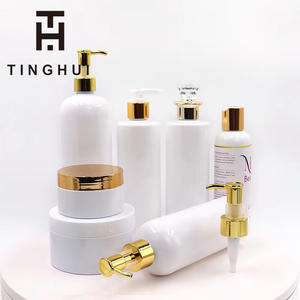 Bouteille vide en gros de 500 ml pour shampoing et lotion, contenant cosmétique avec pompe dorée - Product Image 2