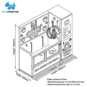 Estación de Lavado Automática para Perros y Gatos, Máquina Expendedora de Autoservicio, Máquina Portátil de Baño y Limpieza para Mascotas Grandes y Pequeñas - Product Image 5