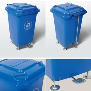 Customized Plastic Waste Bin With Storage Ready Stock 50 Liter Trash Can Mini Rubbish Wheelie Bin
