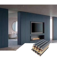 Vente directe d'usine, panneau mural cannelé 3D, panneau mural WPC, panneau mural en bois PVC, panneau de plafond en grille, revêtement pour décoration intérieure