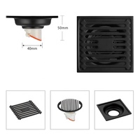 De luxe 10*10 salle de bains wc inodore crépine grille 4 pouces SUS304 d'eau carré en acier inoxydable drain de douche noir drain de plancher