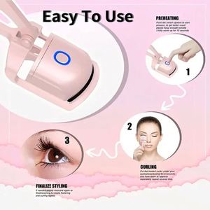 Makeup Products <b>USB</b> Rechargeable Electric Mini Perm <b>Heating</b> Pink Curler Eyelash Heated Eyelash Curler - Product Image 6