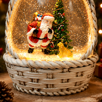 Panier de cadeaux de Noël promotionnel, globe à neige, lanternes de Noël, matériau ABS, lumières LED