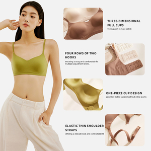 Drop Ship Ready Stock Soutien-gorge sans coutures pour femmes Comfy Free Style One-Piece Cup Spaghetti Strap Cross Back Multiple Wearing in Stock - Product Image 6