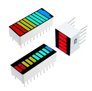 Display de barra led de 10 segmentos, vermelho, amarelo, verde, azul, 5 segmentos, vermelho, display de led, 4 cores, capacidade da bateria, módulo de display
