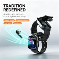Montre connectée 2-en-1 D8Pro 2026 avec écouteurs sans fil, écran 2,01 pouces, pour musique, moniteur de fréquence cardiaque, suivi du sommeil, IP67, magnétique, Android