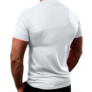 GYM <strong>Shirts</strong> US Size 95% <strong>Polyester</strong> 5% Spandex Custom Logo Short Sleeve Slim Fit Workout Clothing Men Fitness Muscle GYM <strong>Shirt</strong> - Product Image 2