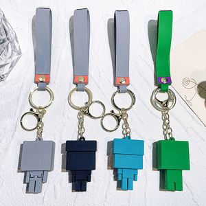 Pendentifs de sac Chongjie, génération 1, dessin animé 3D, jeu de sable, Minecrafted, porte-clés en PVC, porte-clés en caoutchouc 3D personnalisé Minecrafted - Product Image 2