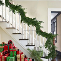 Guirlande artificielle de pin de Norfolk L795 en gros, fausse verdure suspendue pour cheminée de Noël, chemin de table, mariage