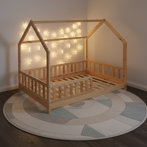 <span class=keywords><strong>Letto</strong></span> a Piattaforma <span class=keywords><strong>Montessori</strong></span> Moderno ed Ecologico in Legno di Pino Massiccio, Durevole, per Bambini e Bambine, con Dimensioni Personalizzabili - Product Image 2