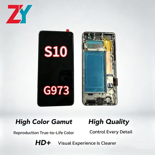 For S10/G973 OLED/TFT LCD Touch Screen Display Frame for Mobile Phone Repair Replacement 1 Year Warranty High Brightness