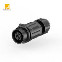 Connecteur d'alimentation DC femelle à 4 broches étanche LED mâle femelle 10A Boîtier en nylon Forme circulaire