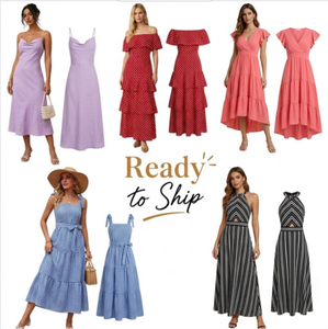 Vestidos de Verano con Cuello Chal Atado Integrado, Finos y Estilizantes para Mujer, Diseños Surtidos Aleatorios, Envío Combinado - Product Image 1