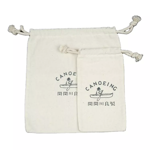 Sac à chaussures en coton doux personnalisé, durable, avec cordon de serrage, petit sac pliable en tissu avec logo - Product Image 2