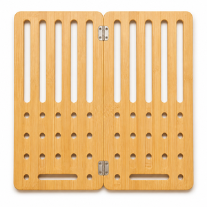 Égouttoir à vaisselle pliable en <span class=keywords><strong>bambou</strong></span> naturel pour comptoir de cuisine, organisateur gain de place - Product Image 6