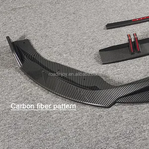 2021-2024 Carbon Fiber Pattern Black 4 Piece Front Splitter For Audi A5 B9.5 Front Lip S5 Sline