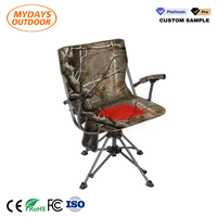 Pliable, durable, camouflage, 360° °   Chaise de chasse pivotante silencieuse et chauffante avec sangle d'épaule pour abris de chasse, pêche et camping en extérieur