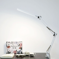 Lampe de bureau pliante à LED en métal à pince pour lampe de table à gradation à bras long 3 couleurs pour la lecture dans le salon et les ordinateurs