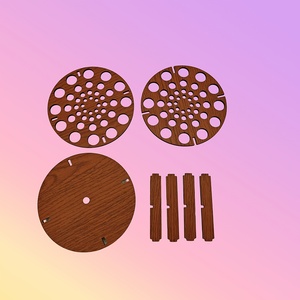 Soporte Giratorio de Madera Maciza para Brochas, Organizador de Escritorio para Sala de Estar, Almacenamiento de Bolígrafos y Brochas de Maquillaje - Product Image 5
