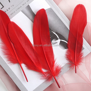 Plumes d'oie naturelles de haute qualité, 100 pièces, 6-8 pouces, pour décoration de mariage, accessoires vestimentaires, teintes en plusieurs couleurs, optionnelles - Product Image 3
