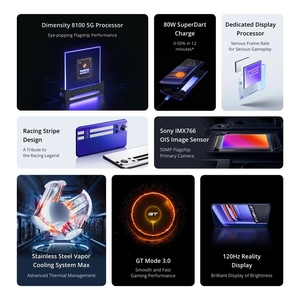 Smartphone de jeu <span class=keywords><strong>Realme</strong></span> <span class=keywords><strong>GT</strong></span> <span class=keywords><strong>Neo</strong></span> <span class=keywords><strong>3</strong></span> 6,7 pouces AMOLED 120 Hz FHD 5G débloqué double SIM avec processeur MTK Dimensity Series Octa Core - Product Image 3