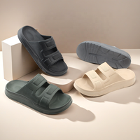 Sandales de sport athlétiques OLICOM à double sangle, orthopédiques, pour fasciite plantaire, à bout ouvert, avec support de voûte plantaire confortable et doux, pour hommes